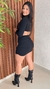 Vestido Curto Ana Ruga Manga Longa Aberto Costa Crisconf - comprar online