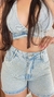 Bermuda Jeans Lia Com Brilho Barra Feita Crisconf - Crisconf-Vestuários e Acessórios