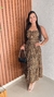 Vestido Midi Animal Print Com Bojo Alça Regulavel Crisconf