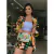 Conjunto Duna Estampado Kimono Com Short Saia - Crisconf-Vestuários e Acessórios