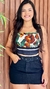 Saia Slim Jeans Preto Com Cinto Barra Feita
