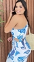 Vestido Midi Malha Estampado Com Bojo Alça Unica Abertura Cintura Crisconf na internet