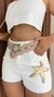 Short Iara Jeans Branco Barra Desfiada Com Estrela Crisconf na internet