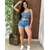 Conjunto Jeans Short liso Barra Feita Cropped Fecho Botões na internet