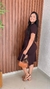 Vestido Midi Amarração Na Frente Manga Curta Crisconf na internet