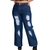 Calça Wide Leg Plus Size Jeans Escuro Premium Com Destroyed na internet