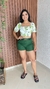 Short Feminino Alfaiataria Linho Com Cinto Crisconf na internet