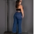 Imagem do Calça Wide Leg Plus Size Jeans Escuro Premium Com Destroyed