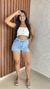 Short Kamila Curto Barra Feita Jeans Claro Crisconf