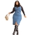 Saia Jeans Midi Cargo Plus Size Com Fenda Frontal Feminina - comprar online