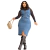Colete Cropped Jeans Plus Size Fechamento Em Botões Encapado - comprar online