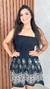 Vestido Curto Com Lastex Busto Estampado Alça Amarração Crisconf - loja online