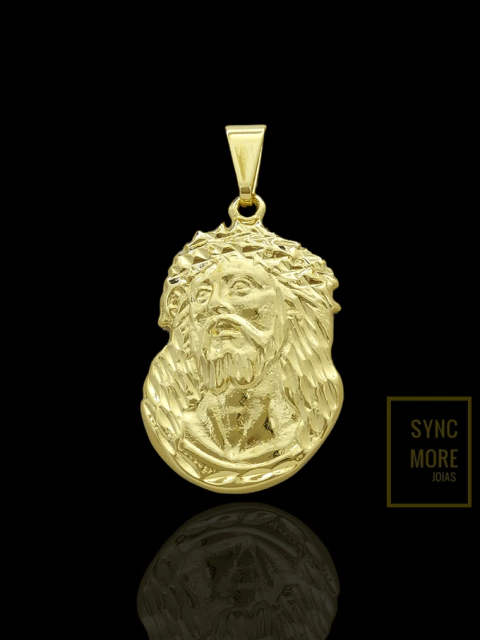 Pingente Face de Cristo Banhado a Ouro 18K - comprar online