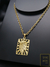 Imagem do Corrente Cadeado 70cm 4mm Fecho Gaveta Banhada a Ouro 18K + Pingente Placa Vazada com Perfil de Cristo