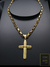 Corrente Tijolinho 70cm 5mm Fecho Gaveta Banhada a Ouro 18K + Pingente Cruz Rajada - comprar online