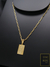 Imagem do Corrente cadeado Alongado 60cm 3mm Fecho Gaveta Banhada a Ouro 18K + Pingente Placa Tudo Posso Naquele Que Me Fortalece