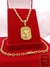 Corrente cadeado 70cm 5mm Fecho Gaveta Banhada a Ouro 18K + Pingente Placa com Face de Cristo 4D Cravejado - comprar online