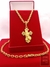 Corrente Cadeado 70cm 5mm Fecho Canhão Banhada a Ouro 18K + Pingente Cruz com Mão Orando Cravejado - comprar online