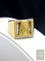 Anel Face de Cristo Cravejado Banhado a Ouro 18K