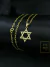 Corrente Cadeado Alongado 2,5mm + Pingente Estrela de Davi Vazado - Banhado a Ouro 18K na internet