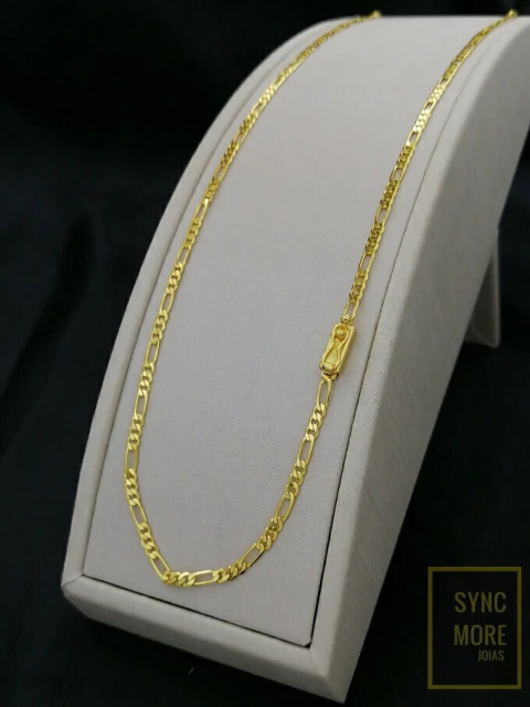 Corrente 3 por 1 3mm Fecho Gaveta com Trava Banhada a Ouro 18K - comprar online