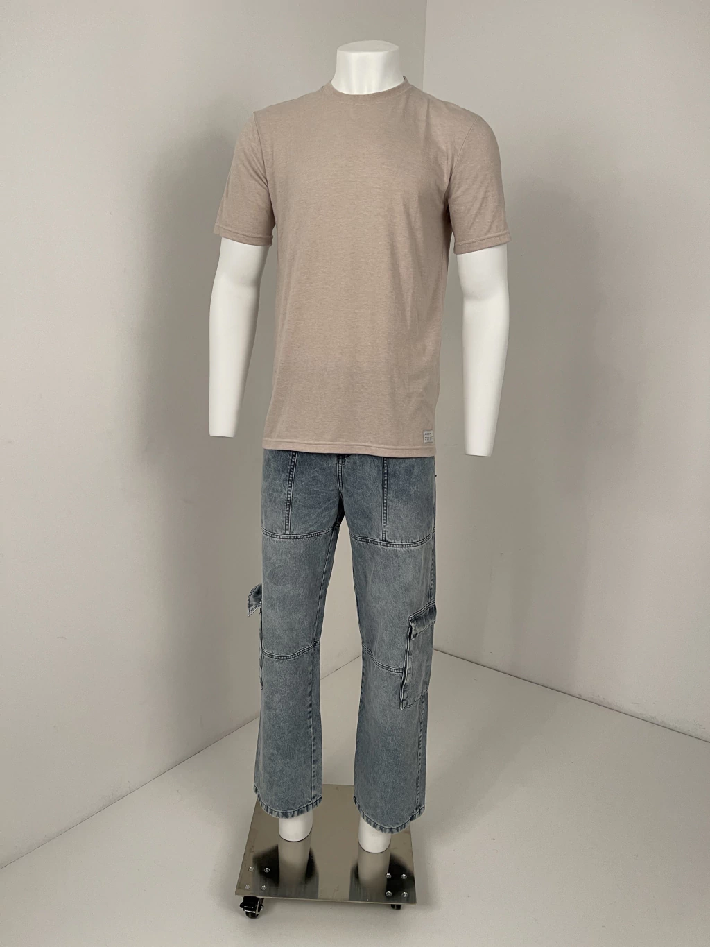 Combo Jean Cargo Reno y Remera Clasica Cuello Base
