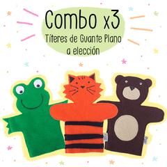 Combo x 3 Títeres de Guante Plano