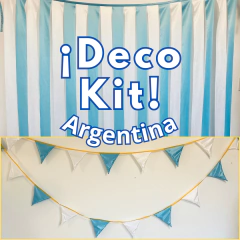 ¡Deco Kit ARGENTINA de Tela! Cortina + Banderines - comprar online