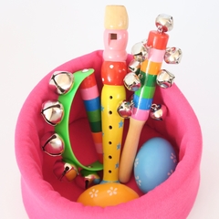 Set de 5 Instrumentos + Canasta FUCSIA