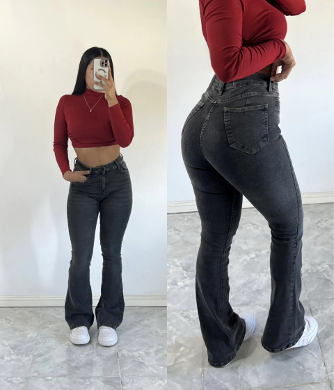 Flare jeans "GRAY" elastizado(44)