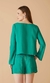 BLUSA DECOTE MANGA SINO VERDE ESMERALDA na internet