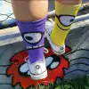 Meias Divertidas Cano Alto Minion Roxo e Amarelo