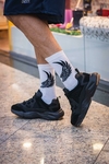 Meias Urbans Crossfit Bike Skate Cano Alto Asas Brancas
