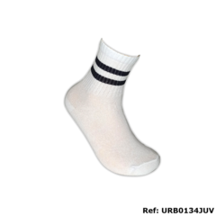 Meias Urbans Crossfit Bike Skate Cano Alto Listrada Branca - IES Meias e Moda Intima
