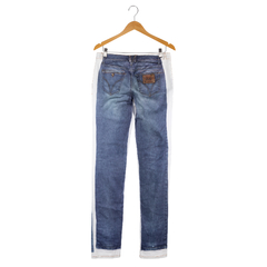 calça de sarja regular corte reto