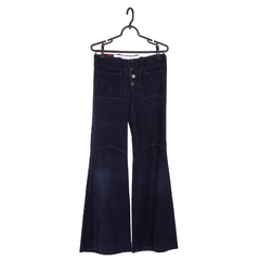 calça flare de veludo