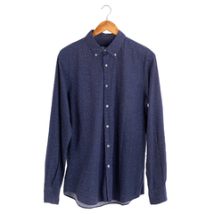 Camisa vintage estampada Massimo Dutti, fit regular, corte reto, com bolso.