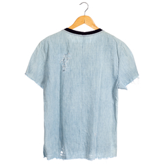 camiseta jeans decote canoa