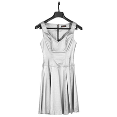 vestido jeans metalizado stretch
