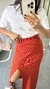 Saia Canelada Ribana Midi Longa Longuete Fenda Isadora Terracota - Menta Pimenta Rosa - Loja de roupas femininas - estilo - Moda básica - atemporal - estilosa