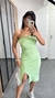 Vestido Canelado Ribana Midi Tomara que Caia Fenda Bojo Beatriz Verde Menta na internet