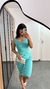 Vestido Canelado Ribana Midi Tubinho Decote Quadrado Carol Verde Água - Menta Pimenta Rosa - Loja de roupas femininas - estilo - Moda básica - atemporal - estilosa