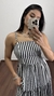 Vestido Longo Longuete Viscose Alça Bojo Ísis Listrado Branco na internet