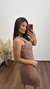 Vestido Canelado Ribana Midi Fenda Cruzada Regata Sabrina Chocolate na internet