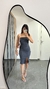 Vestido Canelado Ribana Midi Tomara que Caia Fenda Bojo Beatriz Cinza Chumbo - comprar online