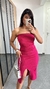 Imagem do Vestido Canelado Ribana Midi Tomara que Caia Fenda Bojo Beatriz Pink