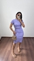 Conjunto Canelado Ribana Saia Midi Blusa Cropped Manga Curta Melissa Lavanda - comprar online