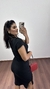 Conjunto Canelado Ribana Saia Midi Blusa Cropped Manga Curta Melissa Preto - loja online