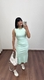 Vestido Canelado Ribana Midi Longuete Regata Tamara Verde Menta