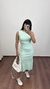 Vestido Canelado Ribana Midi Longuete Regata Tamara Verde Menta - comprar online
